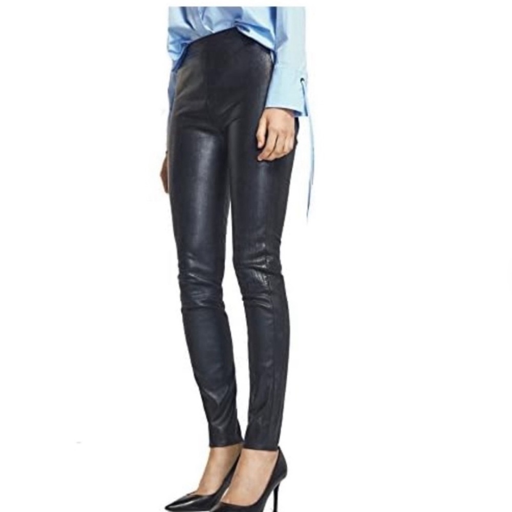 MASSIMO Dutti Coated Black faux leather look Jeans
